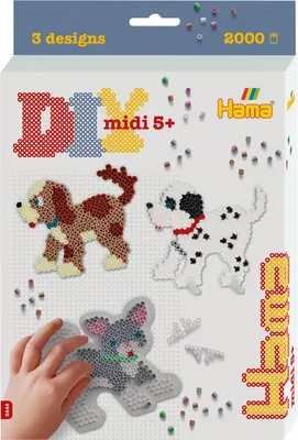 Produktbild von Hama Geschenkpackung Hund und Katze Midi-Bügelperlen