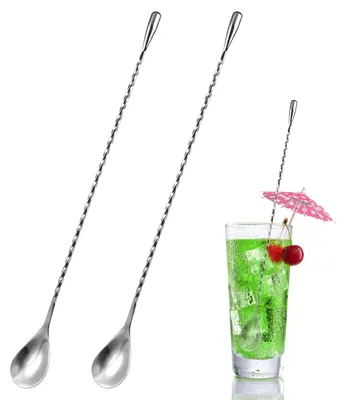 2 Cocktailmischlöffel aus Edelstahl, 30,5 cm, spülmaschinengeeignet