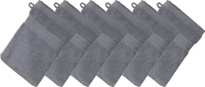Produktbild von Erwin Müller Waschhandschuh Friedrichshafen" 6er-Pack anthrazit 15x21 cm"