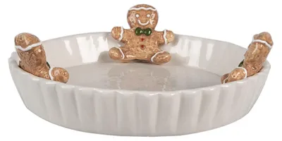 Obrázok produktu pre Clayre & Eef Dekoračná miska Ø 23x7 cm Biely keramický perník