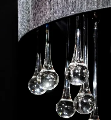 Produktbild von vidaXL Kristall Kronleuchter mit 85 echten Glas Kristallen schwarz
