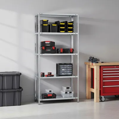 Produktbild von PROREGAL Schraubregal PANDA TALL | HxBxT 200x100x30cm | 5 Fachböden | Fachlast 75kg | Verzinkt