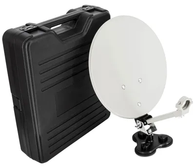 Produktbild von PremiumX Camping SAT Anlage Tischhalter Masthalter Saugfuß kompakt im Koffer
