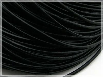Produktbild von Vintageparts echtes Lederband rund schwarz 3mm 2m