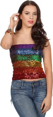 Produktbild von Top-Rok Pailletten Regenboog (one size)