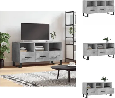 Immagine prodotto di vidaXL mobile TV grigio cemento 102x36x50 cm materiale a base di legno - Mobili TV