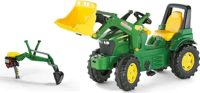 Produktbild von Rolly Toys rollyFarmtrac John Deere mit Frontlader und Heckbagger 2-teiliges Set