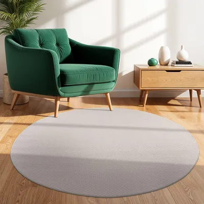 Produktbild von TT Home Teppich Für Outdoor Küchenteppich Balkon Terrasse Unifarbenes Design Modern Größe 120 cm Rund