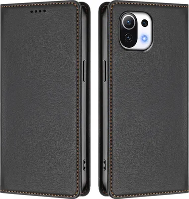 Immagine prodotto di Custodia in pelle per Xiaomi Mi 11 Lite, flip case magnetico in Finto cuoio con supporto Nero