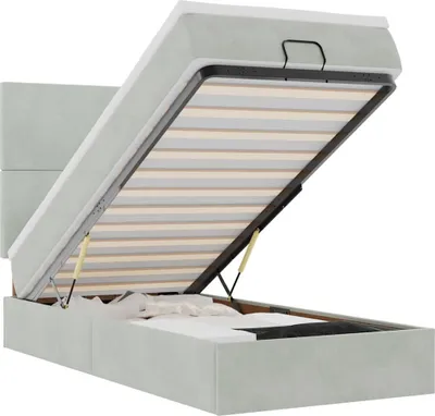 Obrázok produktu pre vidaXL Osmanská posteľ s matracmi svetlosivá 80x200 cm zamat