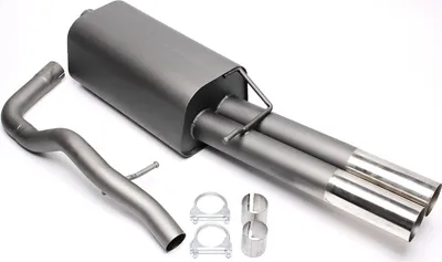 Obrázok produktu pre Športový výfuk 2x76mm ostrý s ABE pre VW Bora Typ 1J vrátane Variant
