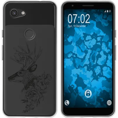 Produktbild von PhoneNatic Case kompatibel mit Google Pixel 3a XL Silikon-Hülle Floral Hirsch M7-1