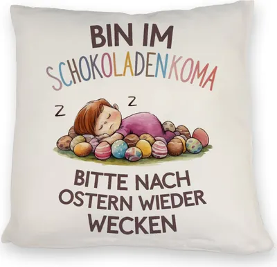 Produktbild von Schokoladenkoma Kissen Kind auf Schokoladeneiern