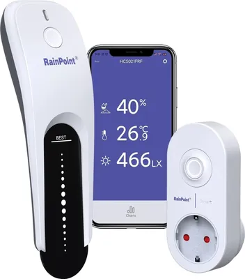 Produktbild von WiFi Bodenfeuchtigkeitssensor mit WiFi-Hub, APP-gesteuerter Smart 3-in-1 Bodenfeuchte-/Temperatur-/Lichtsensor mit Zuverlässigen Daten für Garten- und Rasenbewässerung