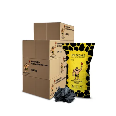 Produktbild von Neandertaler Feuer Holzkohle Grillkohle Buche - Charcoal BBQ 11 x 30 kg Kohle für Grill Smoker Kamin | Grillholzkohle Laubholz Buchenholzkohle 330 kg