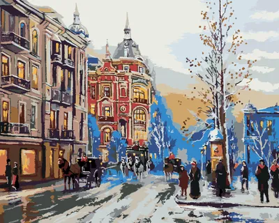 Produktbild von Zuty - Malen nach Zahlen - WINTERSTADTGASSE, 40x50 cm, mit Keilrahmen (bereits gespannt)