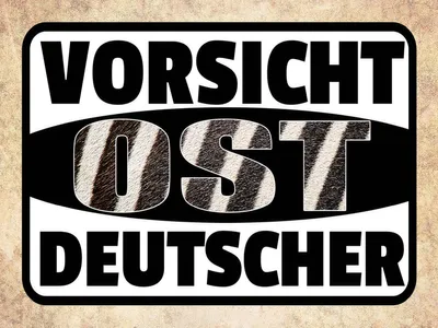 Produktbild von vianmo Holzschild 30x40 cm Vorsicht Ost Deutscher