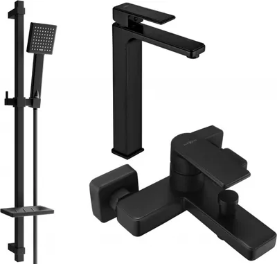 Produktbild von Mexen Mino DQ45 Badewannenset, Schwarz - 72413DQ45-70