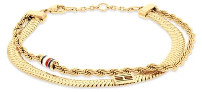 Produktbild von Tommy Hilfiger Jewelry Doppeltes Ketten-Armband für Damen in Gelbgold - 2780982