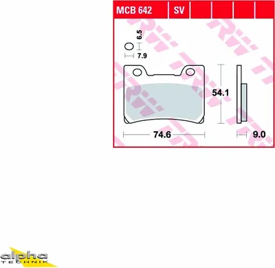 Produktbild von TRW Bremsbelagsatz MCB642 FZR1000 3LE