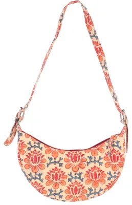 Produktbild von Moonbag, Umhängetasche, Blockdruck Schultertasche - Orange, Uni - Erwachsene, Baumwolle, 20*30*6 cm, Alternative Umhängetasche, Handtasche aus Stoff