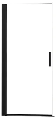 Produktbild von AICA 80x200cm Walk in Dusche 8mm NANO ESG-Klarglas,Komplett Mattschwarz & Griff,Offene Duschtrennwand,ohne Tür Duschabtrennung Duschkabine