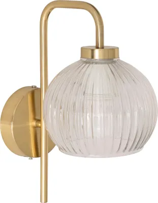Obrázek produktu pro Nástěnné svítidlo kula KRYS, zlato a sklo, výška 30 cm