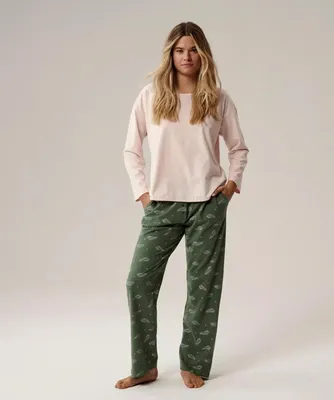 Produktbild von Damenpyjama Atlantic hochwertiger Baumwolle pink grün L