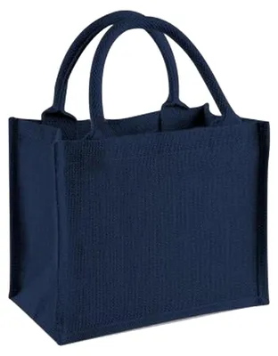 Immagine prodotto di Borsa in juta Westford Mill / Mini borsa regalo in juta, 6 litri FK972 (taglia unica) (blu navy/blu navy)