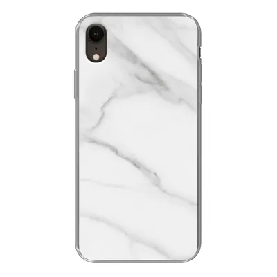 Produktbild von MuchoWow® Handyhülle Schutzhülle Hülle für iPhone XR Marmor - Strukturiert - Weiß - Grau - Stein - Marmoroptik Silikon Softcase Handy Hülle - Schutzdeckel
