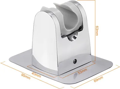 Immagine prodotto di Ibergrif M20405, Supporto per soffione doccia Senza foratura Adesivo 3M - Supporto per doccia regolabile (45°), Supporto per doccetta universale, Doccetta, Supporto per doccia Montaggio a parete, Cromo, Argento