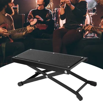 Produktbild von Gitarrenfußbank, Gitarrenfußstütze, Metallfußbank, Gitarren-Klapppedal, Gitarrenfußstütze Pedal