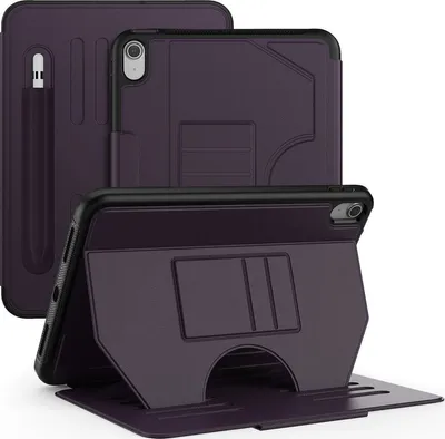 Produktbild von Mobigear Magnetic Folio iPad 10 (2022) Hülle Klapphülle + Stifthalter - Lila