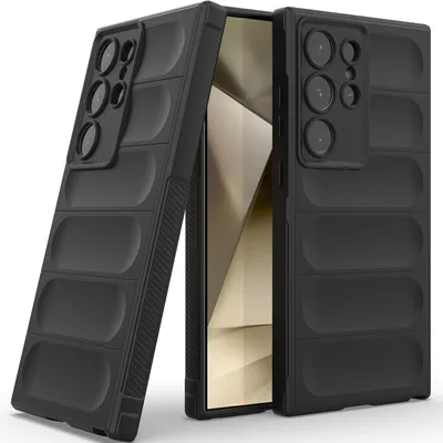 Produktbild von Handyhülle für Samsung Galaxy S24 Ultra Weich TPU Silikon Stossfest Anti-rutsch Hülle Schwarz