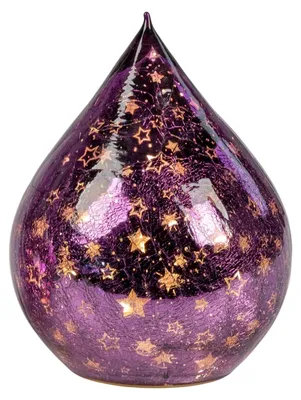 Produktbild von formano LED Deko-Tropfen Weihnachten 21 cm Royal-Plum mit Timer 6h/18h