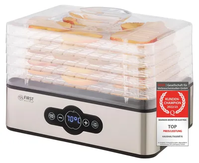 Produktbild von TZS First Austria Dörrgerät 240W, Dörrautomat mit Temperaturregler, Dampfgarer für Obst, Gemüse, Fleisch, Pilze