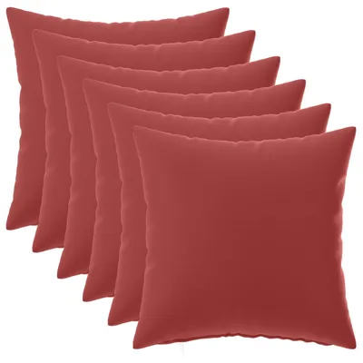 Image de vidaXL, housses de coussin, 6 pièces, modèle HEERLEN, couleur bordeaux, 45 x 45 cm, polyester