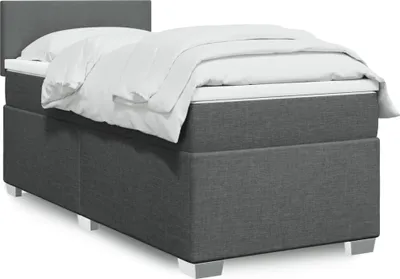 Produktbild von Möbel Boxspringbett mit Matratze Dunkelgrau 90x200 cm Stoff - Polsterbett 3288065