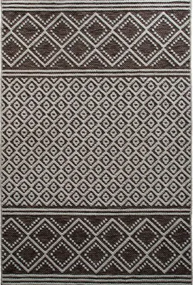 Produktbild von Teppich mit modernem Rautenmuster in Reliefoptik braun 160x230