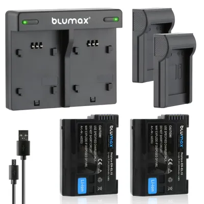 Produktbild von 2x Akku + Lader für Nikon EN-EL15 A/B/C Z5 Z6 Z7 II D7500  2000 mAh (7,0V)