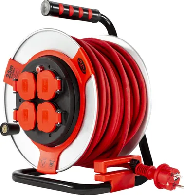 Produktbild von REV Kabeltrommel 25m Stahl IP44 4-fach st-rt H07RN-F 3G1,5