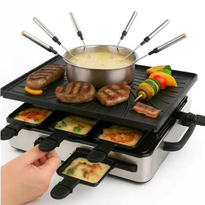 Produktbild von Raclette & Fondue Set für 8 Personen mit Pfännchen und Schaber
