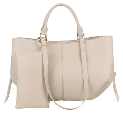 Produktbild von Gallantry, Damen-Einkaufstasche mit passender Clutch und Kordelzug, Beige