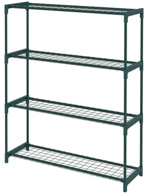 Obrázok produktu pre Regál na rastliny, 4 úrovne - stojan na kvety | Farba: tmavozelená | Rozmery: 89 x 28 x 107 cm