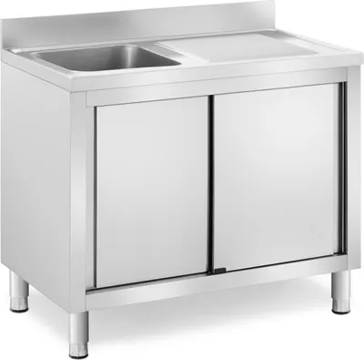 Produktbild von Expondo Royal Catering Spülenschrank - 1 Becken -  - Edelstahl - 100 x 60 cm