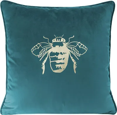 Produktbild von EUROFIRANY | Kissenhülle 45x45 cm - dunkeltürkiser Kissenbezug - Glamour Velours