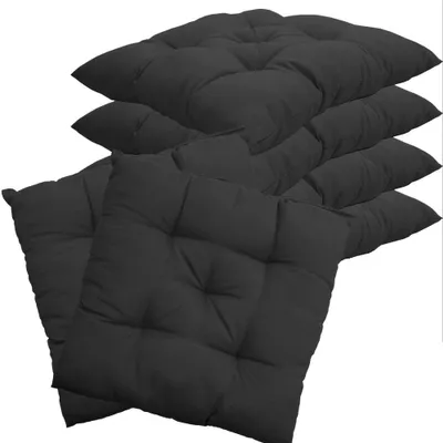 Produktbild von Stuhlkissen 38x38 cm ComfySeat - Sitzkissen mit 6 cm Comfort Sitzpolster - Indoor & Outdoor, Farbe:Anthrazit, Set:6er Set