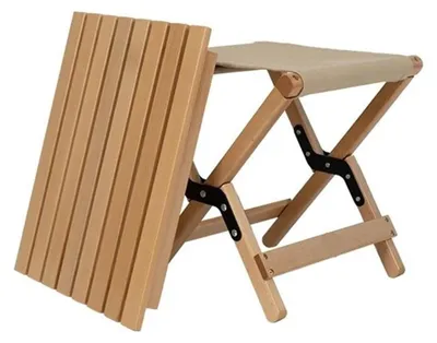 Image de Tabouret pliable en bois, idéal pour l'intérieur et l'extérieur