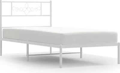 Obrázek produktu pro vidaXL Postel s čelem kovová bílá 100x190 cm