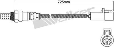 Produktbild von VEGAZ Lambdasonde für AUDI A6 Avant (4G5, 4GD, C7) Planarsonde Beheizt 725mm ULS-367